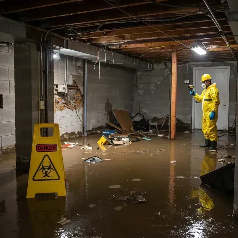 Flooded Basement Electrical Hazard in Cherokee, NC Property